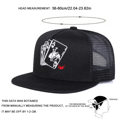 Unisex Poker A Embroidery Hip-hop Hats Spring Autumn Outdoor Adjustable Casual Sunscreen Hat Cap