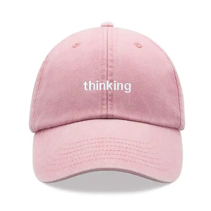 1pc "thinking" Baseball Cap Vintage Washed Unisex Dad Hat