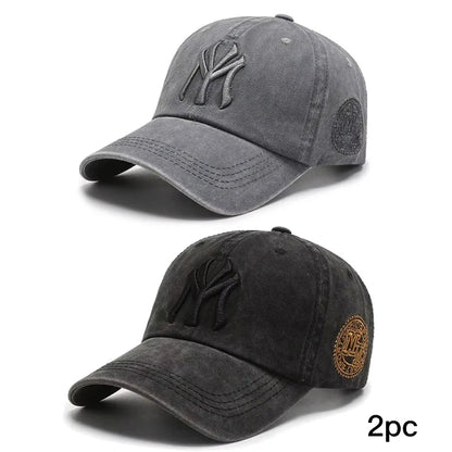 Soft Top Washed Distressed Baseball Cap Fashion Casual Men's