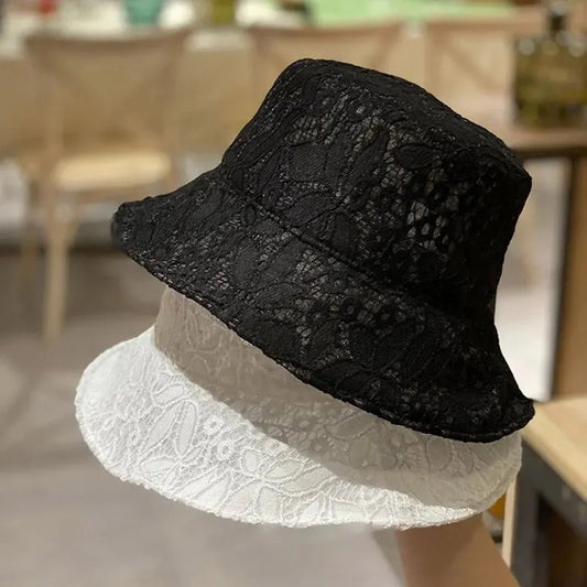 Ladies Summer Hollow Breathable Bucket Hat Mesh Basin Hats