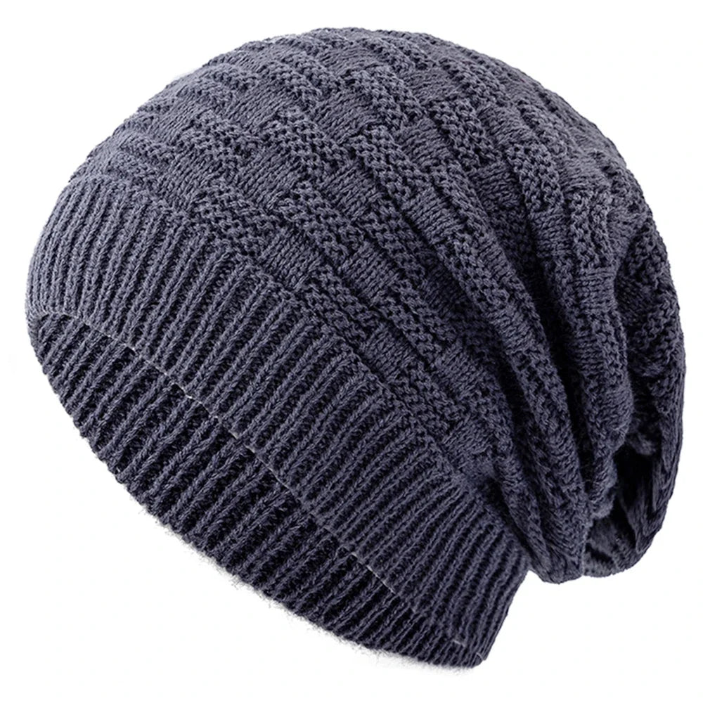 Unisex Slouchy Winter Hat Long Size Knitted Hat Casual Beanies For Men & Women