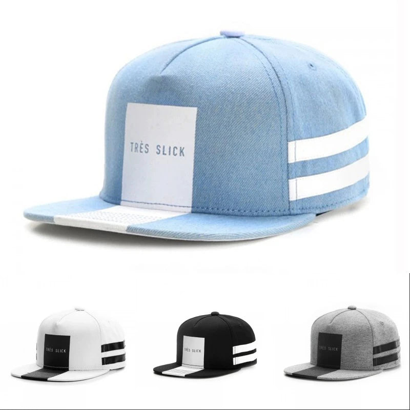 Striped Flat Edge Hat Fashion High Quality Unisex Baseball Caps