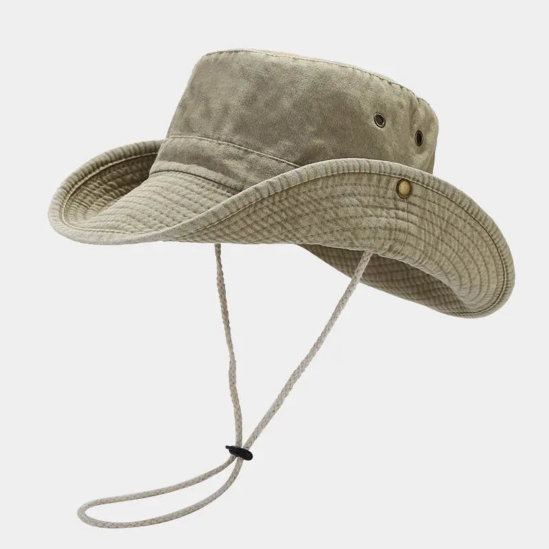 Four Seasons Cotton Solid Bucket Hat Fisherman Hat Outdoor Travel