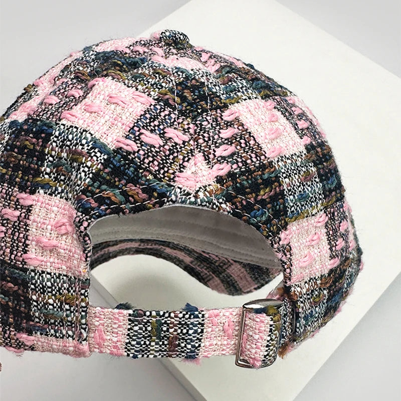 New Men Women Check Houndstooth Color Block Baseball Hats