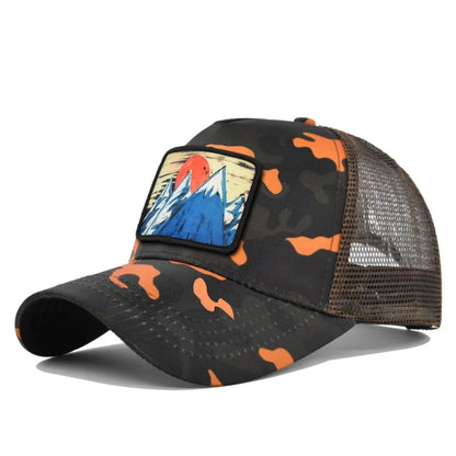 Letter Mesh Breathable Hat Women Men Embroidery Blocking Baseball Cap