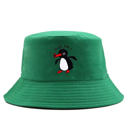 Summer Penguin Bucket Hat Reversible Bob Men Women Cotton