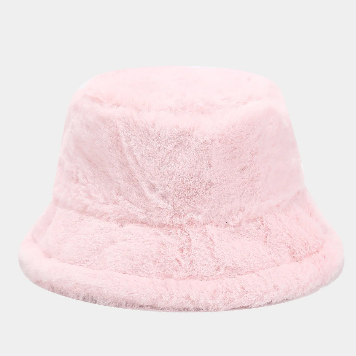 Faux Rabbit Fur Bucket Hat Lady Winter Warm Soft Panama Hat