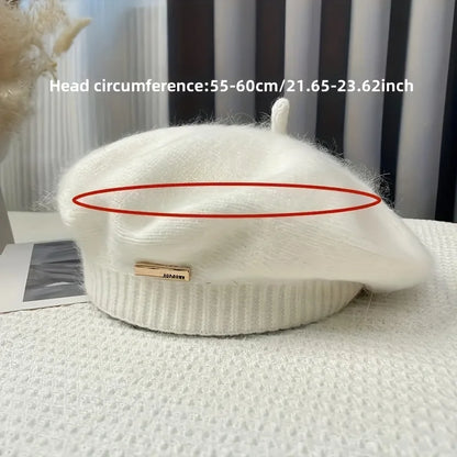 Women's Fashion Beret, Solid Color, Breathable & Elastic