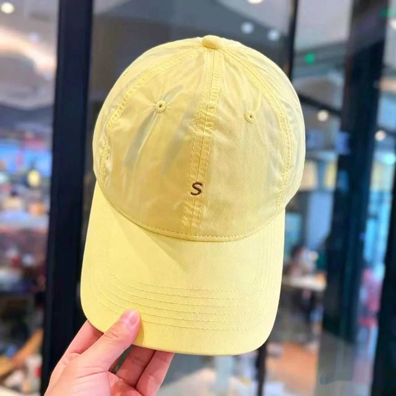 Korean Style Simple S Letter Embroidery Baseball Cap