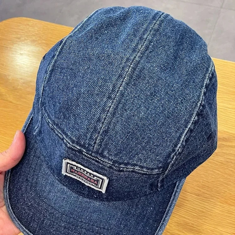 Vintage Flat Brim Denim Baseball Caps Male Women Harajuku Snapback Cap