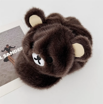 Bear Beret Hat Gorra Cute Fashion Winter Octagonal Hat For Women