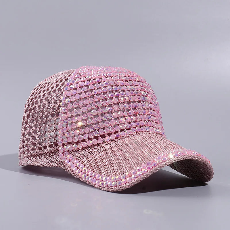 New Mesh Rhinestone Baseball Cap For Women Men