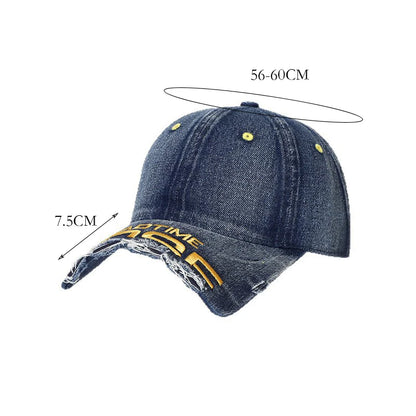 American Vintage Distressed Denim Baseball Cap
