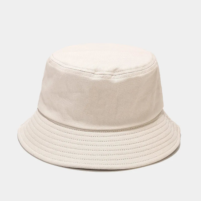 Unisex Simple Summer Solid Cotton Bucket Hat For Women