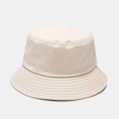 Unisex Simple Summer Solid Cotton Bucket Hat For Women