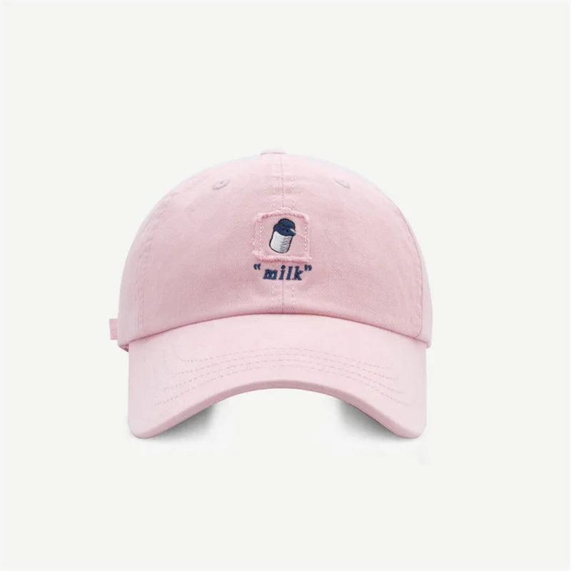 Women's Men's Cartoon Label Embroidery Baseball Cap Fashion Solid Color Dad Hat