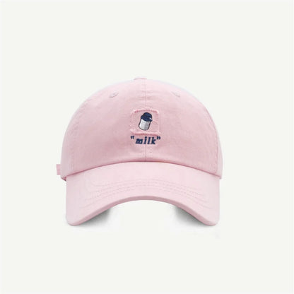 Women's Men's Cartoon Label Embroidery Baseball Cap Fashion Solid Color Dad Hat