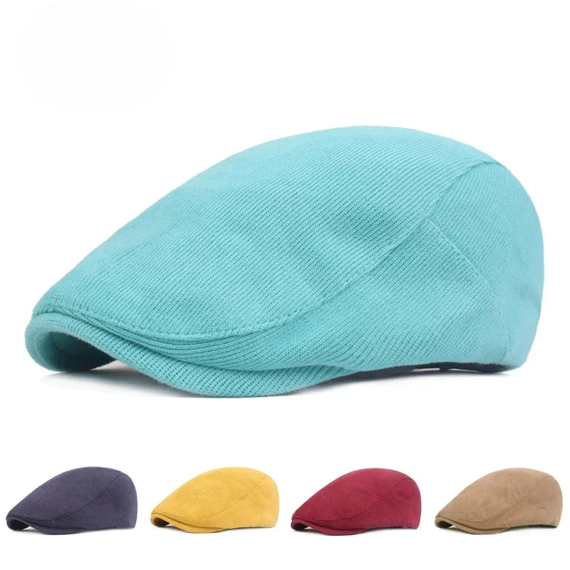 Men Classic One‑Piece Front Beret Newsboy Cap