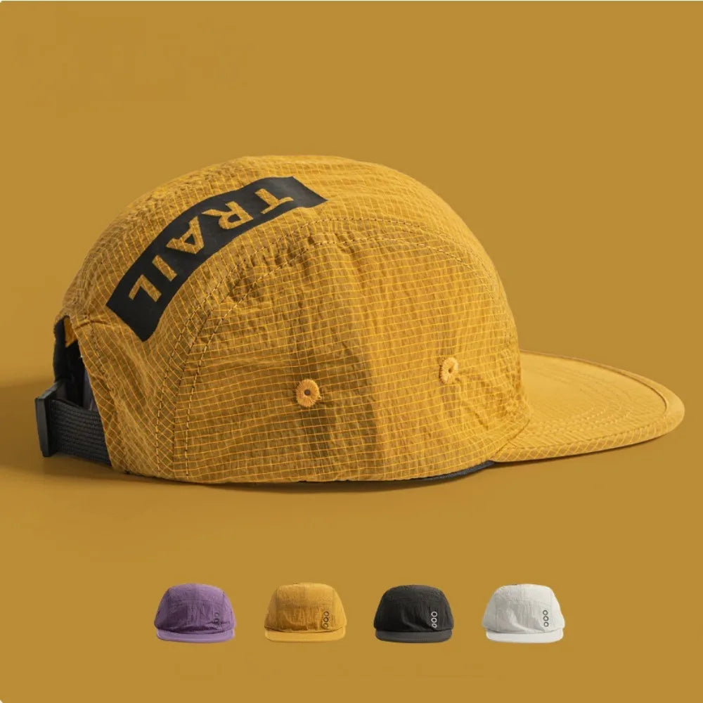 Korean 5‑Panel Letter Printed Baseball Cap