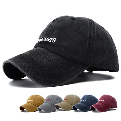 Fashion Letter Embroidery Washed Cotton Baseball Cap