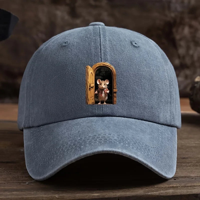 Cute Mouse Printed Baseball Hat