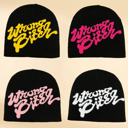 Unisex Trendy American Letter Knitted Hat Hip Hop Skiing Warmth Cap