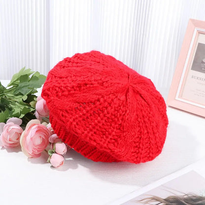 Winter Warm Vintage Ribbed French Artist Cap Painter Hat