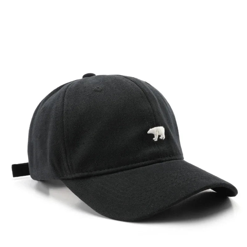 Women's Baseball Caps Polar Bear Embroidered Cotton Hat Adjustable Casual Visor Hats