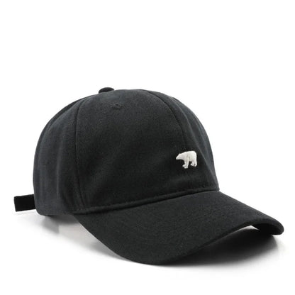 Women's Baseball Caps Polar Bear Embroidered Cotton Hat Adjustable Casual Visor Hats