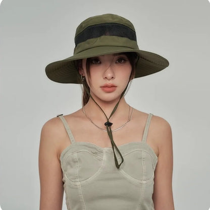 New Anti-Sun Bucket Hat Adjustable Anti-UV Beach Hat