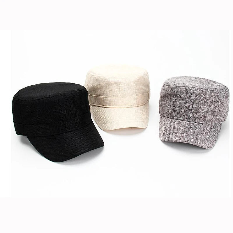 New Big Size Deep Faux Linen Baseball Hats Outdoor
