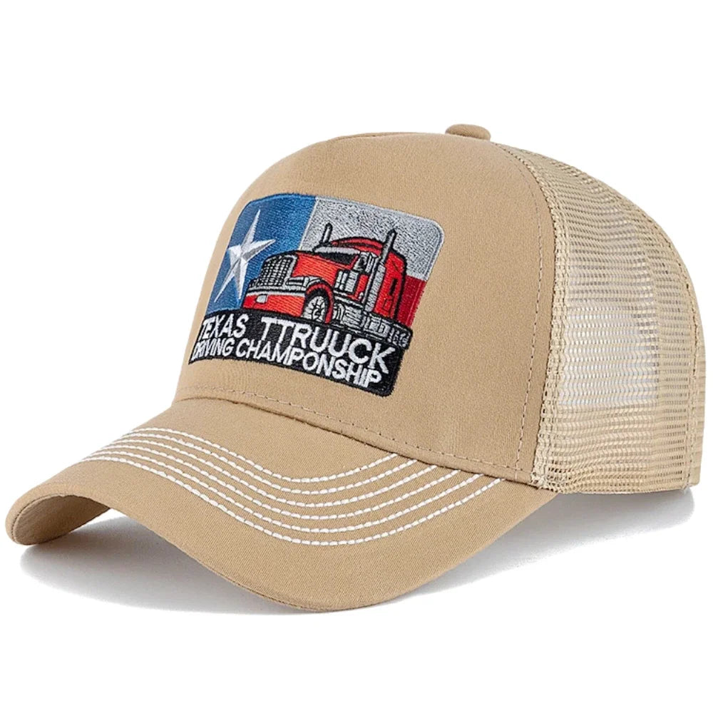 Unisex Baseball Cap Texas Embroidered Mesh Hat Cap For Men Women