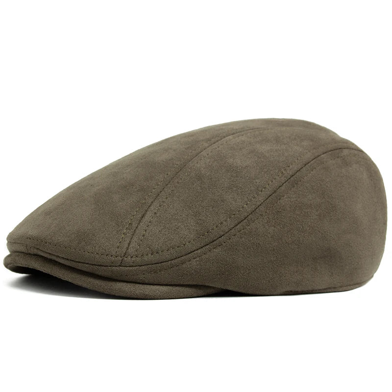 New Suede Autumn Winter Beret Fashion Vintage Men Women Newsboy Hat