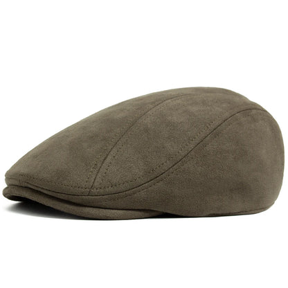 New Suede Autumn Winter Beret Fashion Vintage Men Women Newsboy Hat