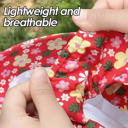 Women Fisherman Hat Floral Print Face Shading Foldable Sunscreen Cap for Summer
