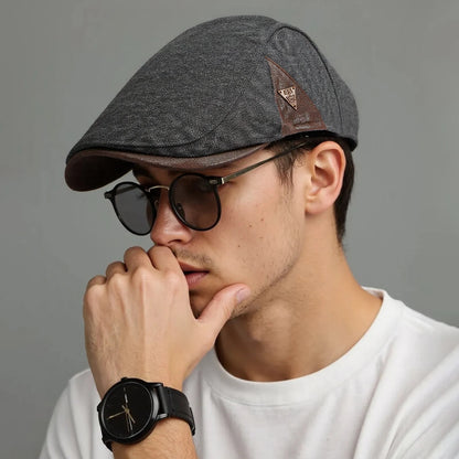 British Retro Beret Hat For Men Winter Thick Warm Woolen Newsboy Cap