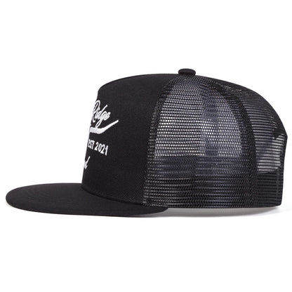 Unisex Bullhead Letter Embroidery Hip-hop Net Hats Spring Summer Outdoor
