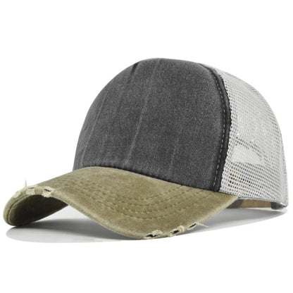 Unisex Color Block Broken Style Baseball Hats