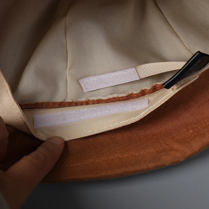 Linen Curled Edge Sun Hats For Women Foldable Bucket Hat Summer Visors Caps