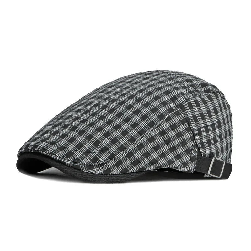 Spring And Summer Cotton Plaid Newsboy Caps