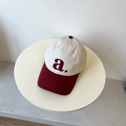 Embroidered “A” Wide-Brimmed Baseball Cap Women