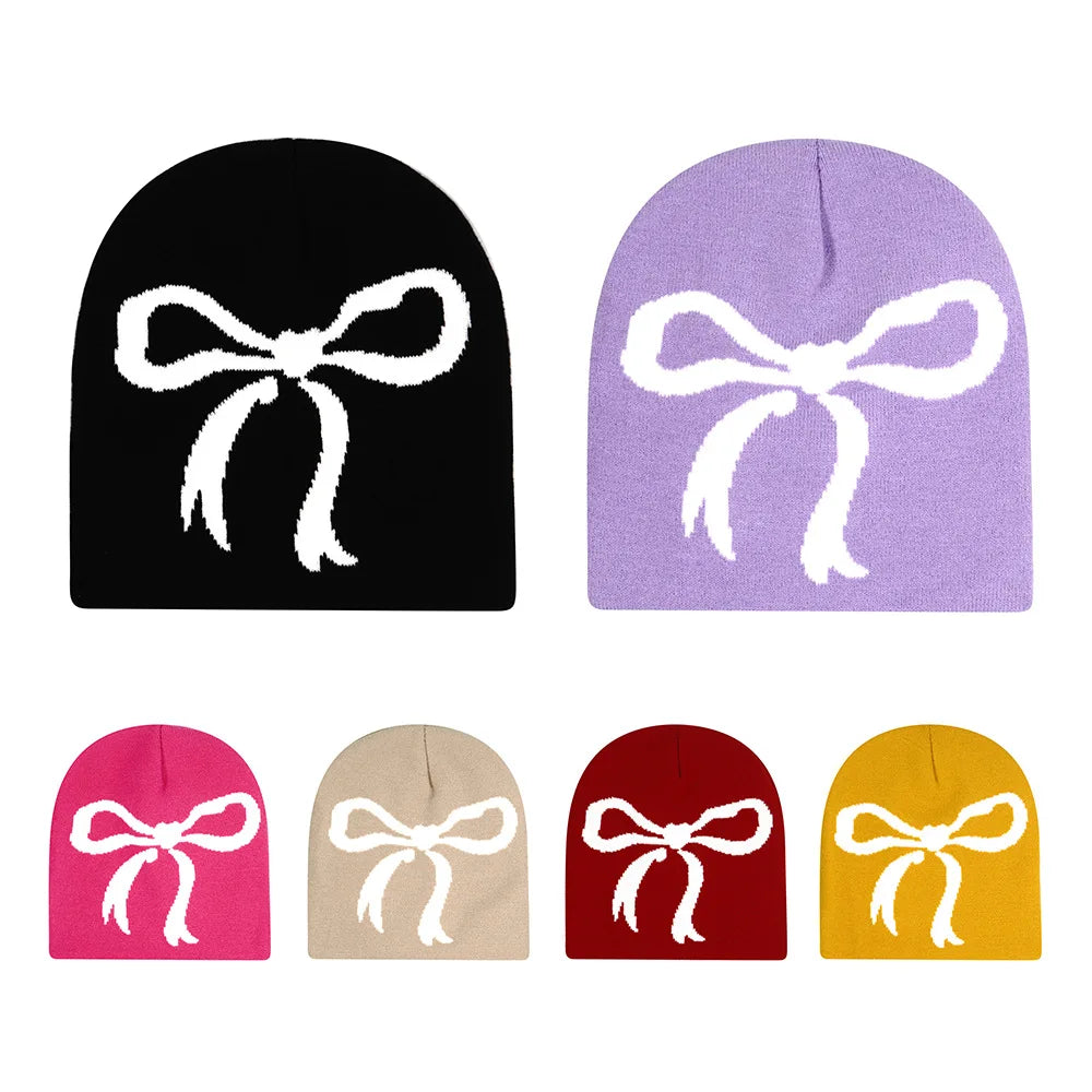 Fashion Printed Knitted Hat Women Men Couple Warm Y2k Beanies Bonnet Wool