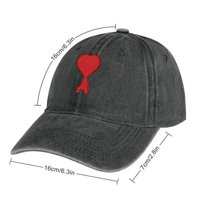 Red Heart Embroidery Washed Baseball Cap