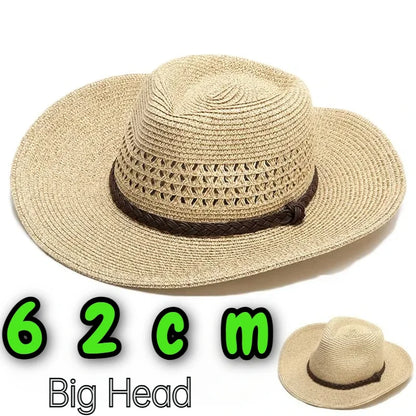 Summer Big Head XXXXL62cm Straw Sun Hats Men