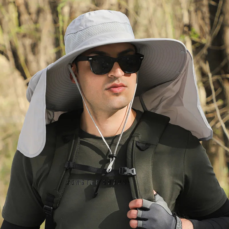 Large Shawl Sunscreen Neck Protection Big Brim Sun Hat  Fisherman Hats