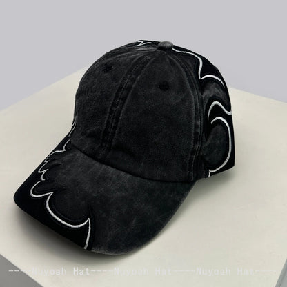 New Men Women American Street Embroidered Flame Baseball Hats
