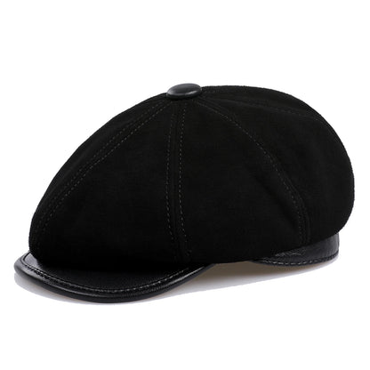 Genuine Leather Newsboy Caps For Men
