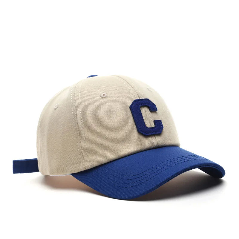 Unisex Cotton Baseball Cap For Women And Men Fashion Letter C Patch Hat Summer