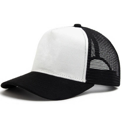 New Summer Suede Trucker Hat Men Mesh Baseball Cap