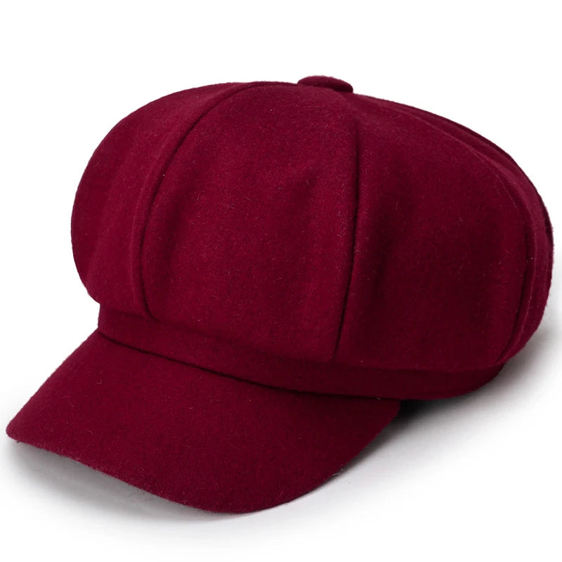 Woolen Solid Color Beret Fashion Outdoor Cotton Hat